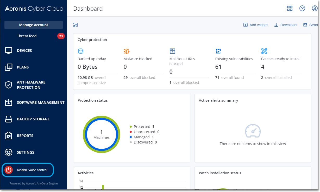Voice control turn off